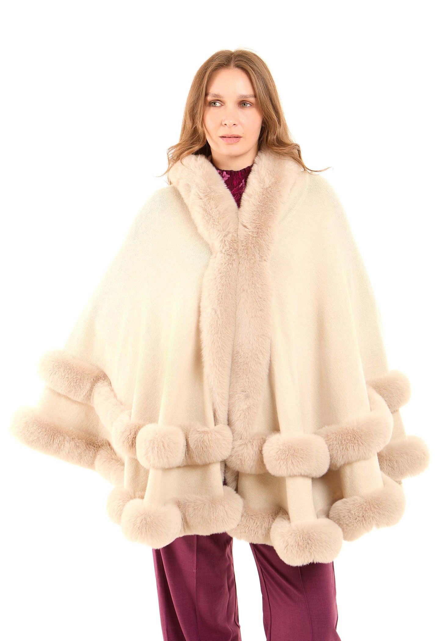 Elegant Solid Coziness Flowy Poncho