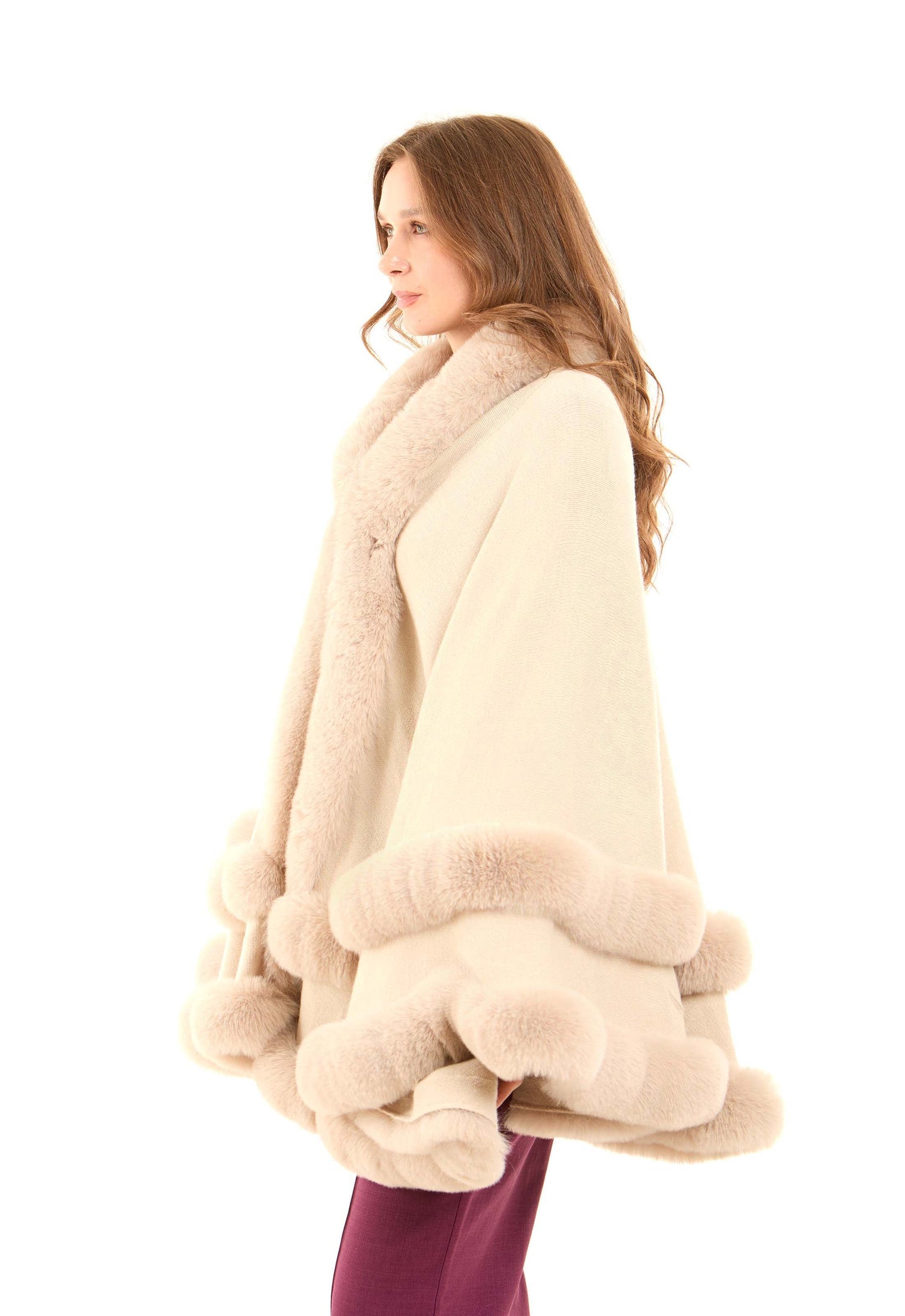 Elegant Solid Coziness Flowy Poncho