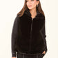 Reversible Solid Puffer Vest with Inner Fur