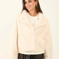 Chevron Faux-Fur Short Coat