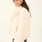 Chevron Faux-Fur Short Coat