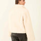 Chevron Faux-Fur Short Coat