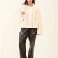 Chevron Faux-Fur Short Coat
