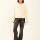 Chevron Faux-Fur Short Coat