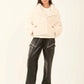 Chevron Faux-Fur Short Coat