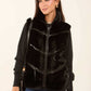 Feminine Soft Fur Vest with Zipped Pockets
