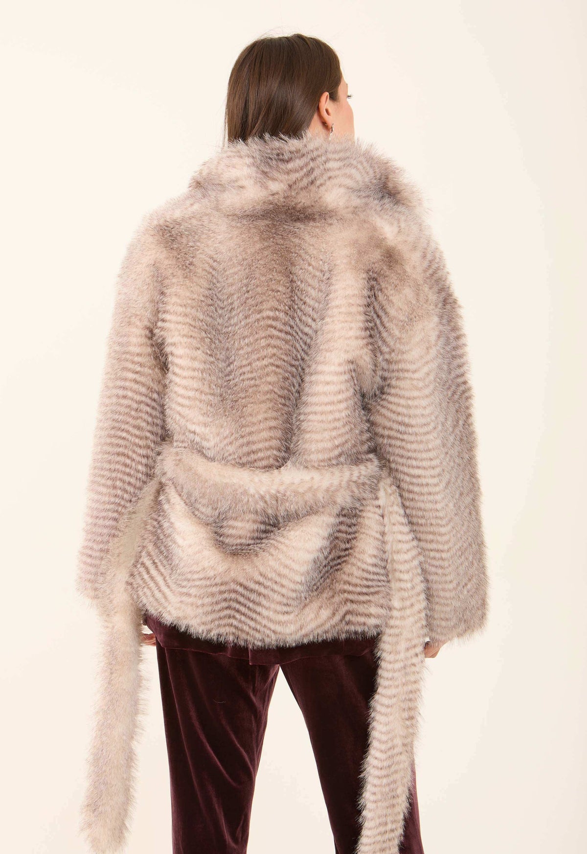 Plush Faux Fur Polyester Coat