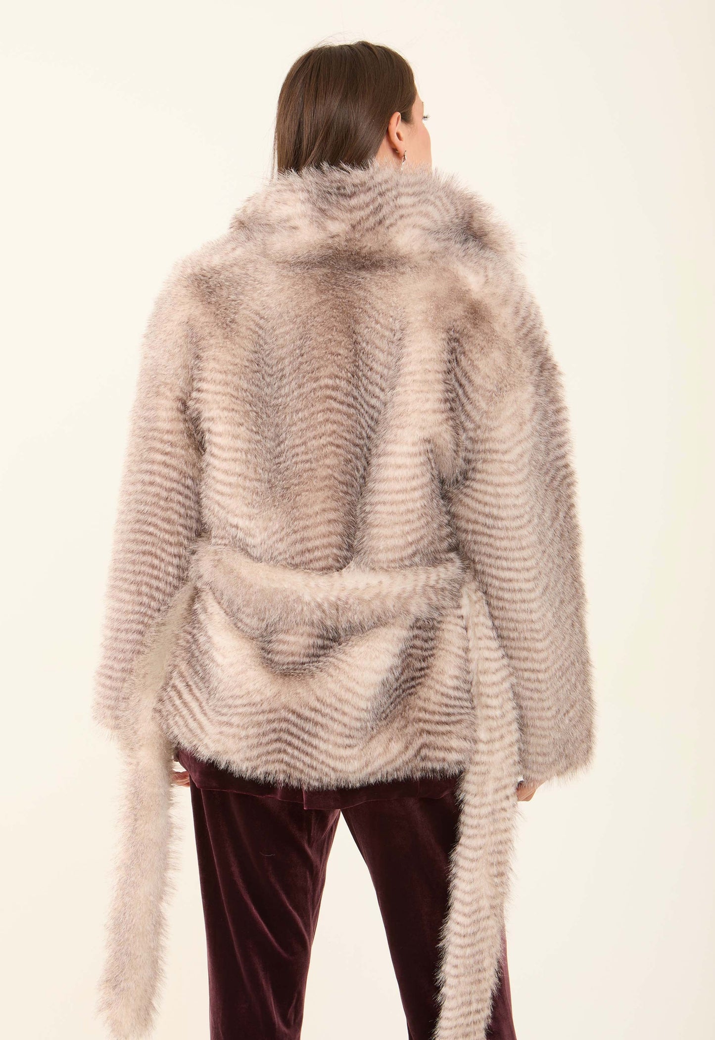 Plush Faux Fur Polyester Coat