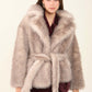 Plush Faux Fur Polyester Coat