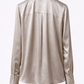Satin Button-Down Shirt - Beige
