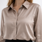 Satin Button-Down Shirt - Beige
