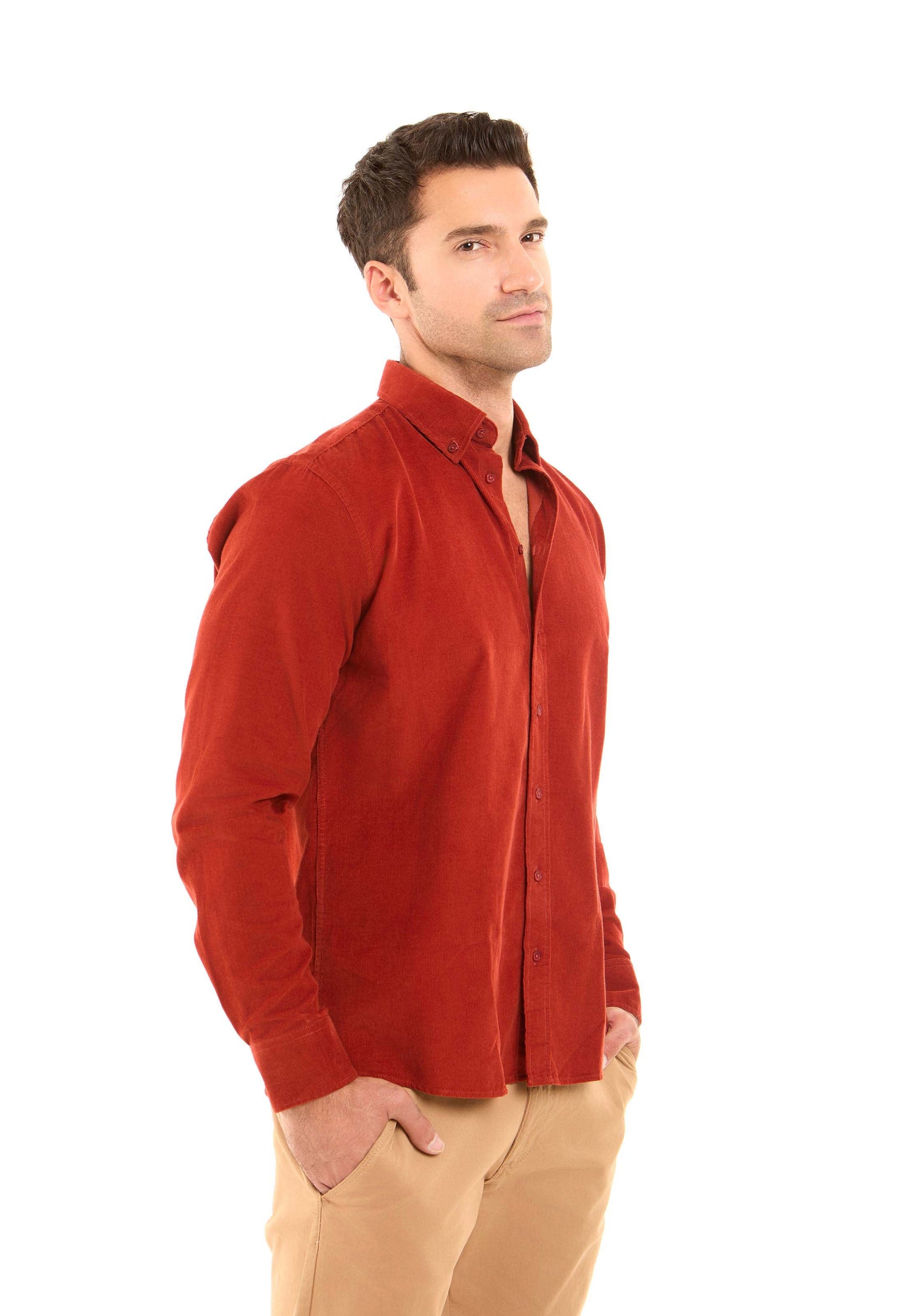 قميص كاجوال مضلع بقصة عادية