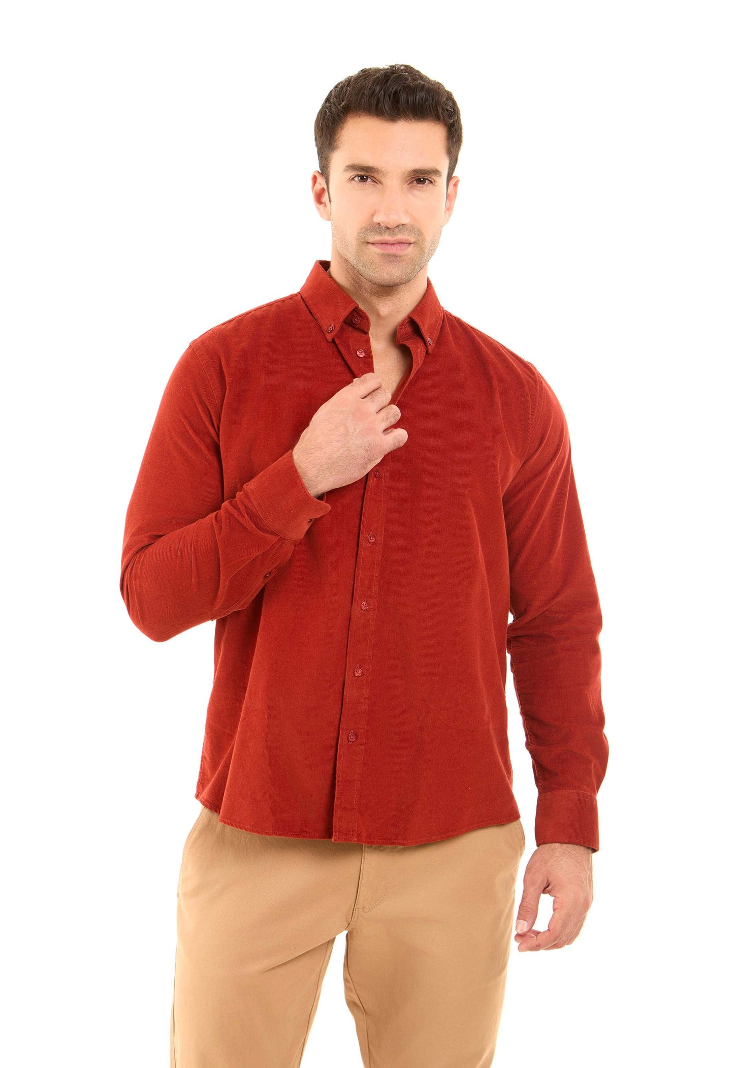 قميص كاجوال مضلع بقصة عادية