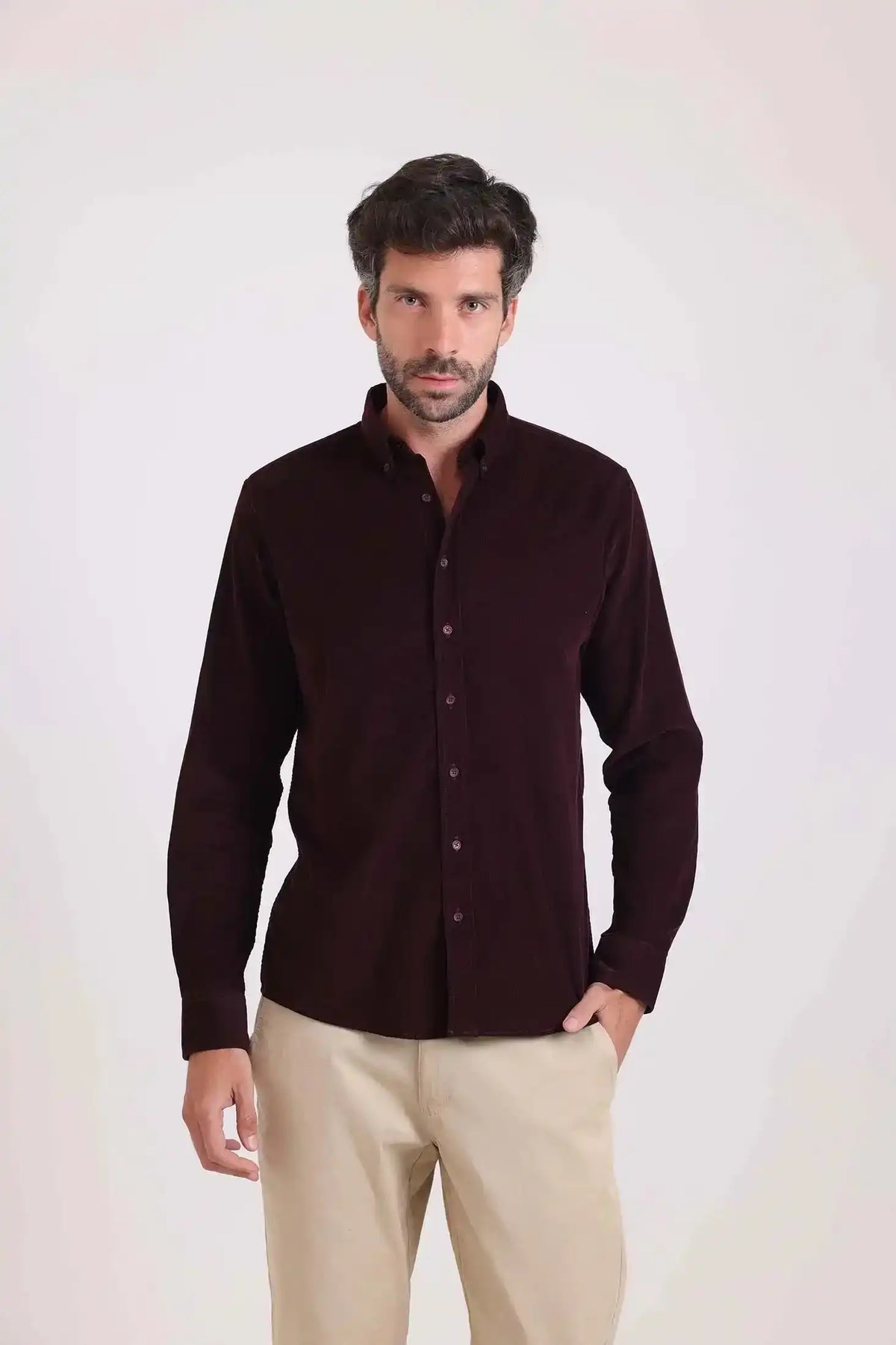 Regular Fit Ribbed Casual Shirt