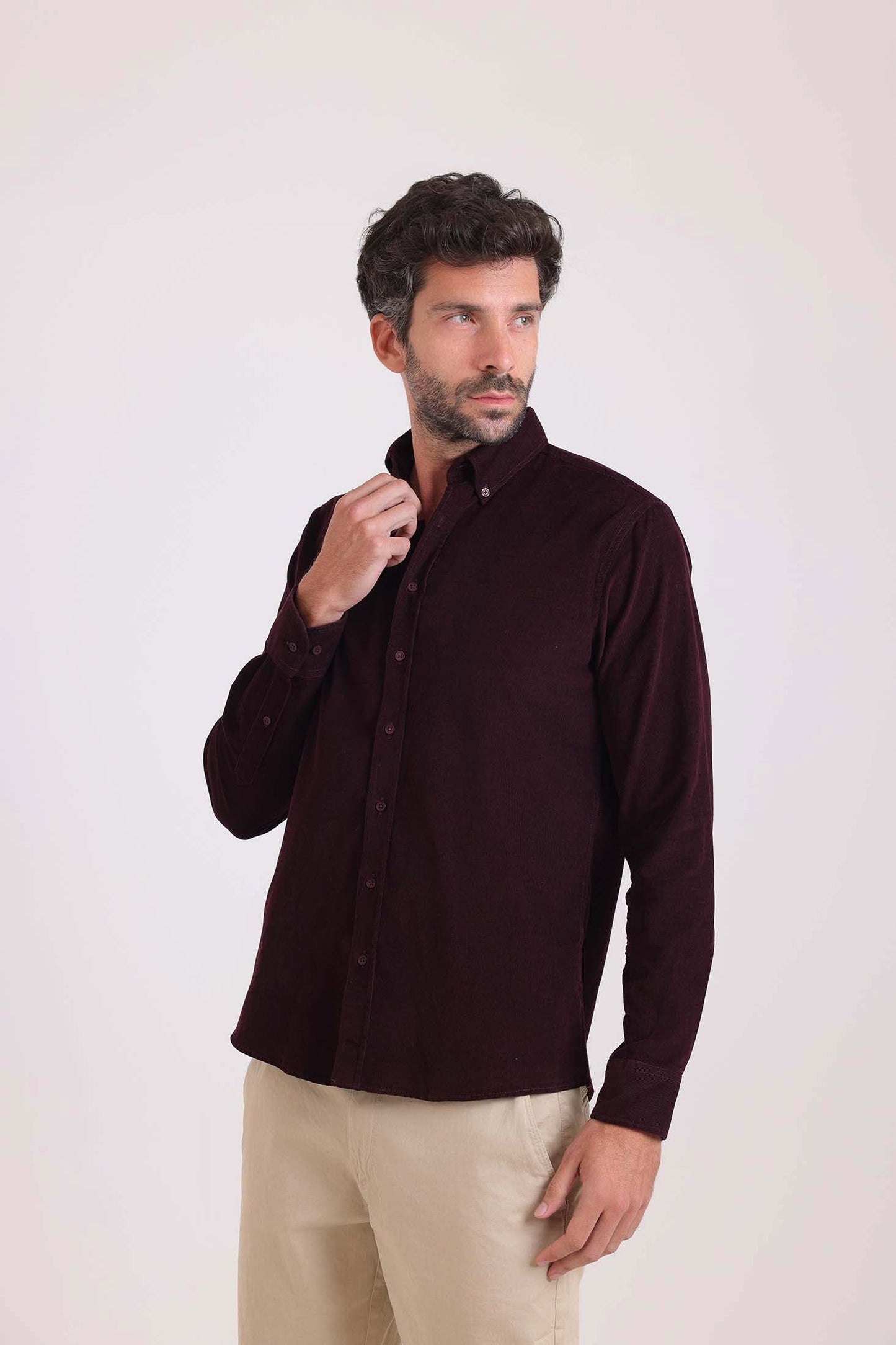 قميص كاجوال مضلع بقصة عادية