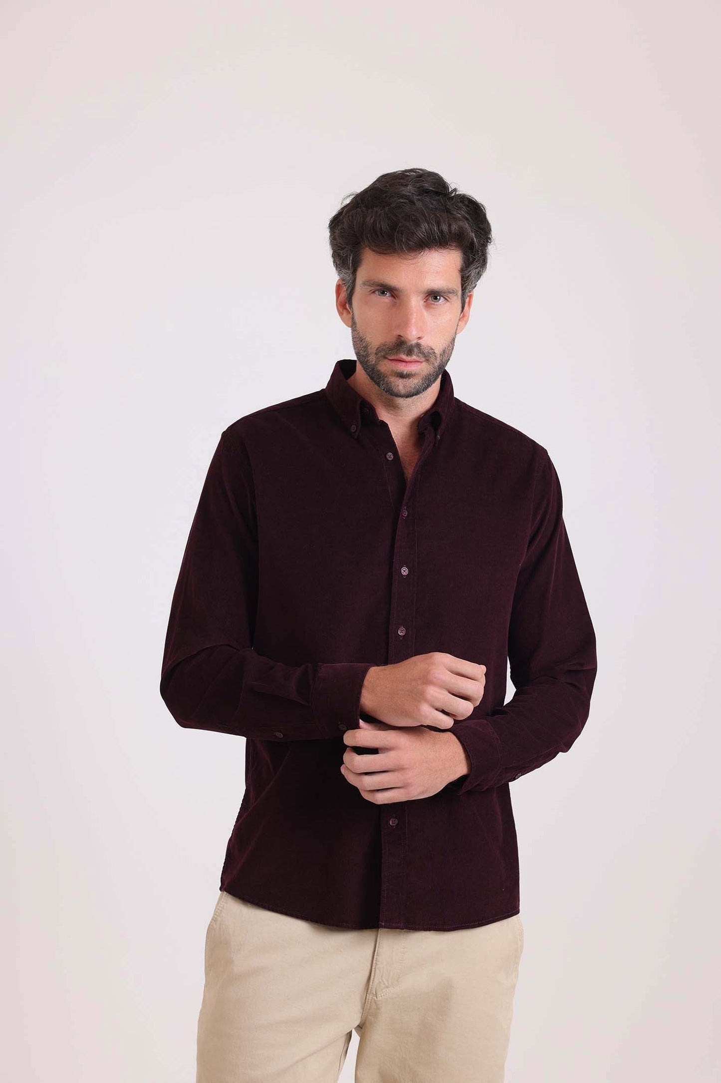 قميص كاجوال مضلع بقصة عادية