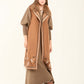 Embroidered Winter Vest with Fur Collar