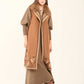 Embroidered Winter Vest with Fur Collar