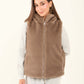 Reversible Solid Puffer Vest with Inner Fur