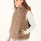 Reversible Solid Puffer Vest with Inner Fur