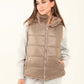 Reversible Solid Puffer Vest with Inner Fur