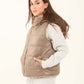 Reversible Solid Puffer Vest with Inner Fur