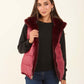 Reversible Solid Puffer Vest with Inner Fur