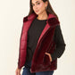 Reversible Solid Puffer Vest with Inner Fur