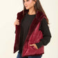 Reversible Solid Puffer Vest with Inner Fur