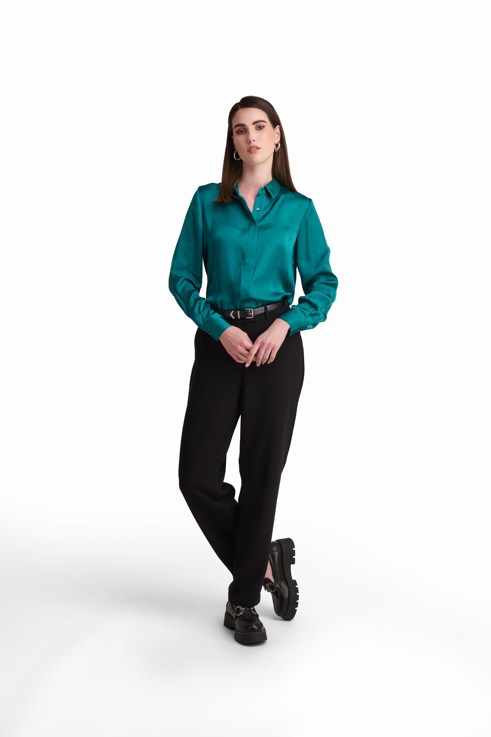 Emerald Satin Blouse