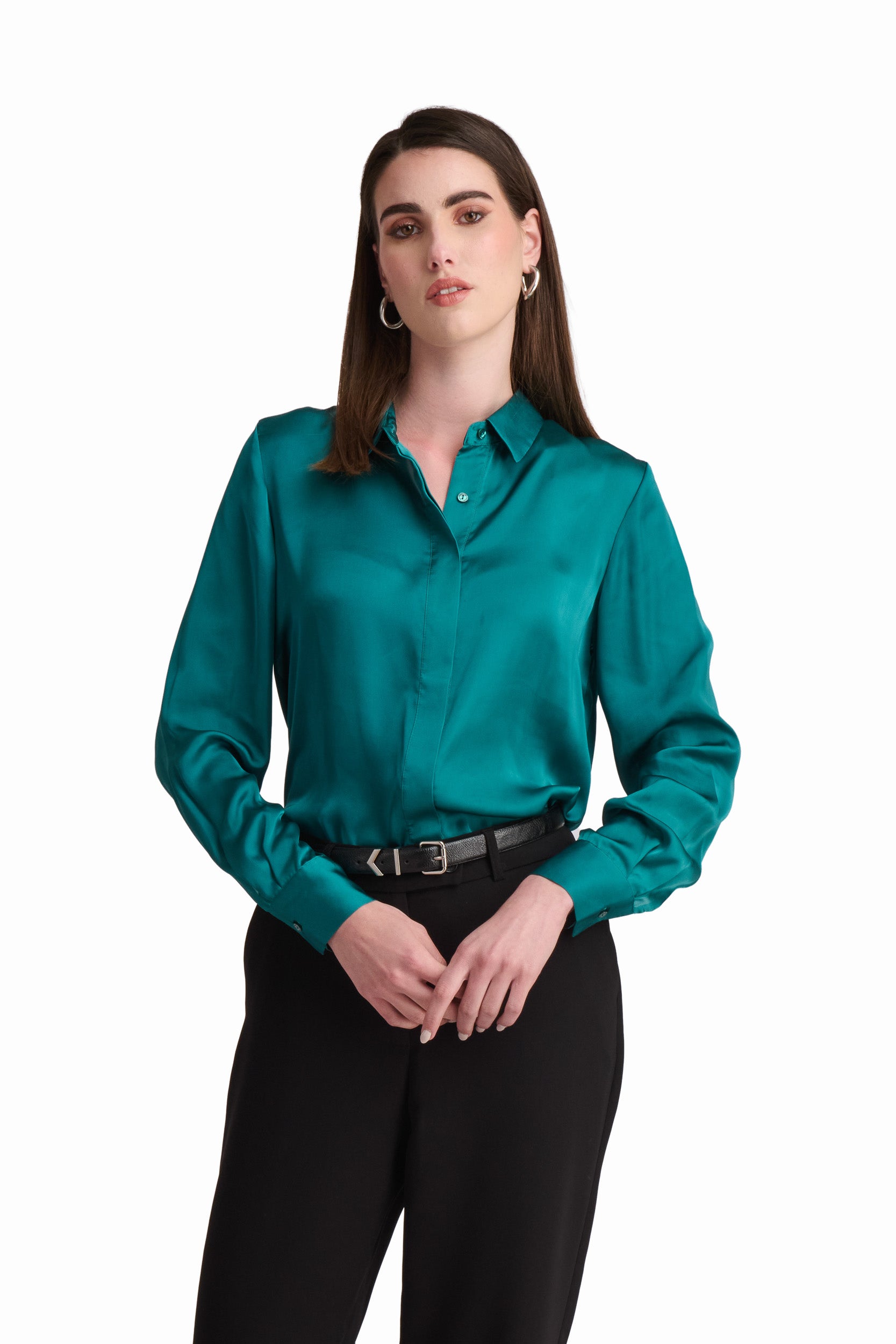 Emerald Satin Blouse