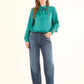 Champagne Bow-Neck Satin Shirt