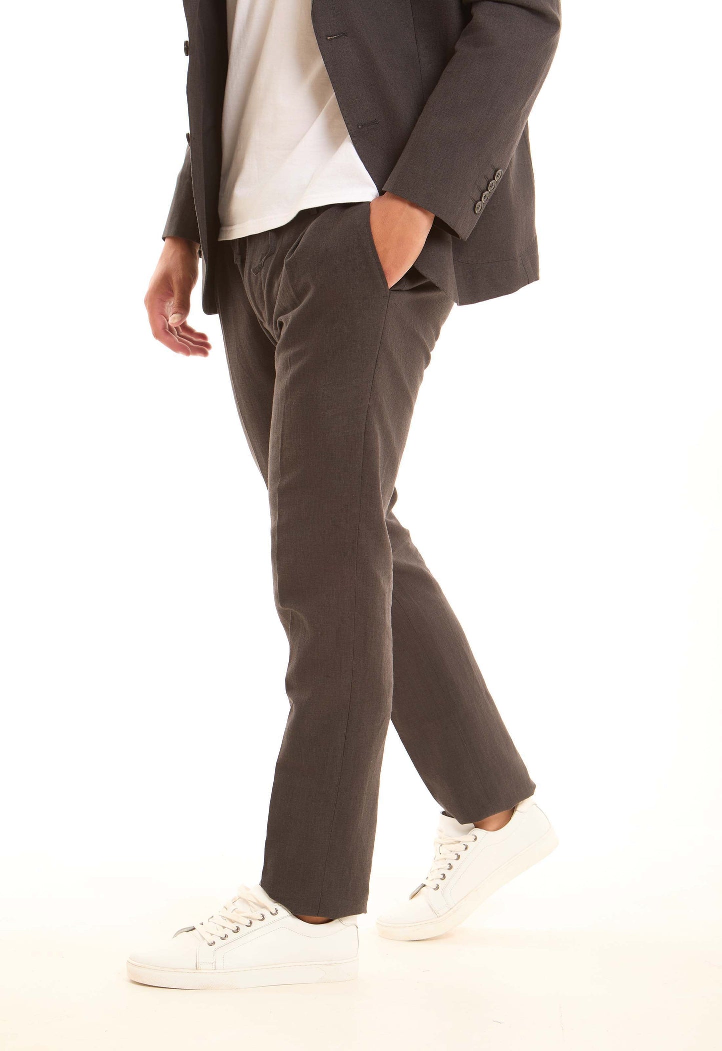 Comfy Linen-Cotton Slim-Leg Trousers