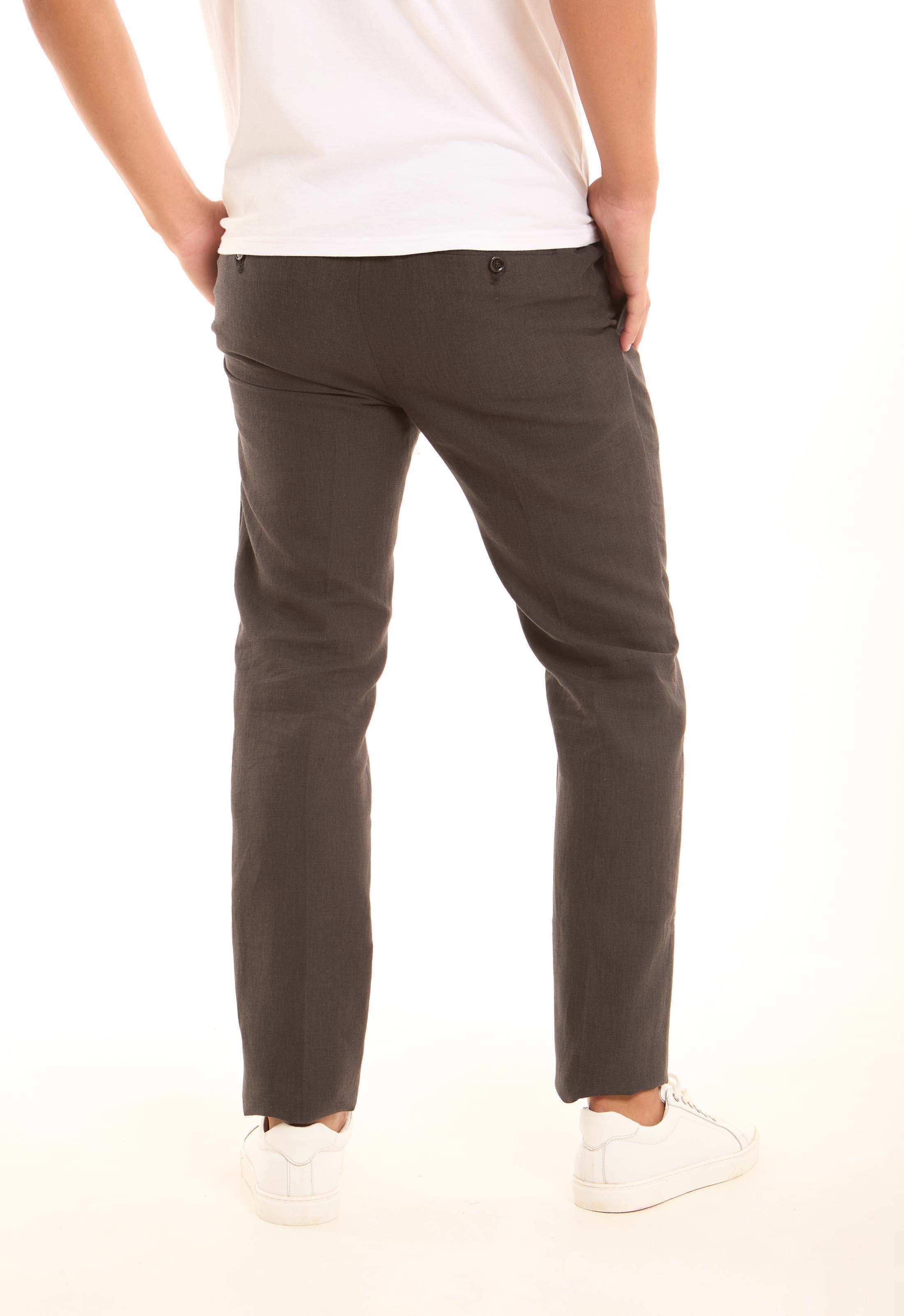 Comfy Linen-Cotton Slim-Leg Trousers