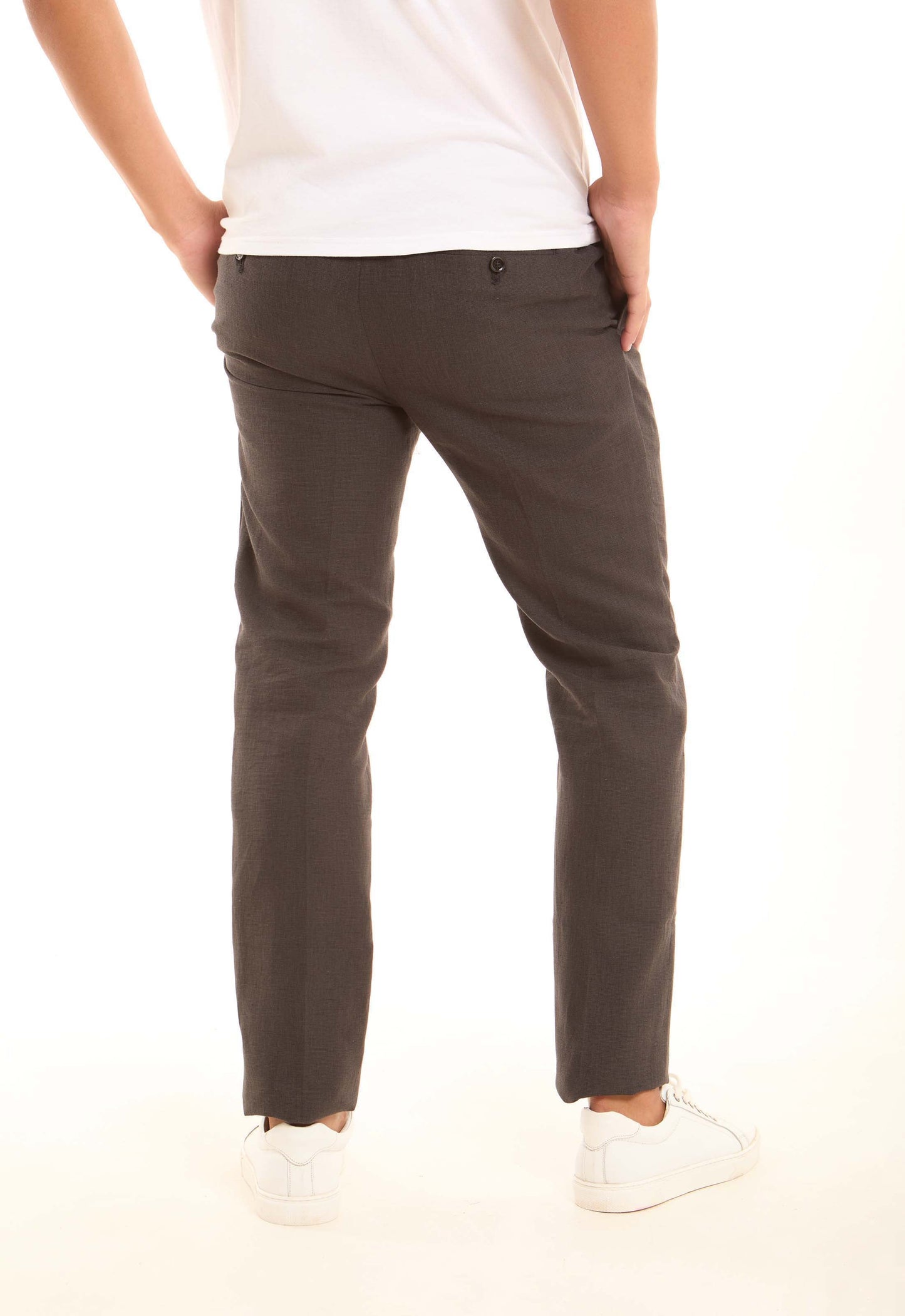 Comfy Linen-Cotton Slim-Leg Trousers