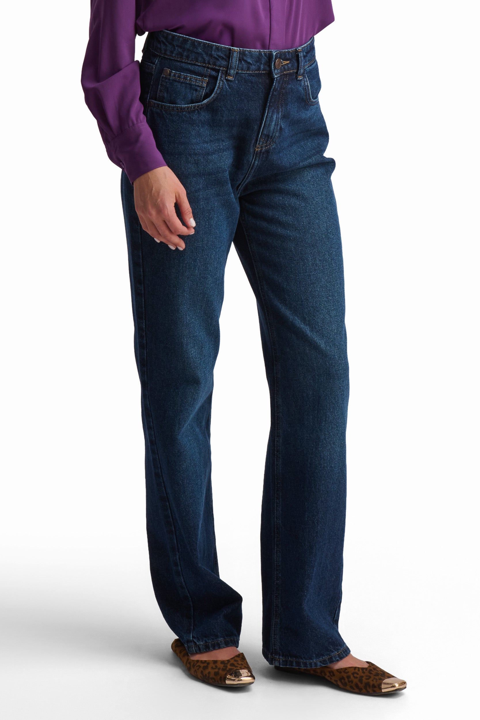 Signature Wide-Leg Denim Jeans