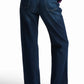 Dark Blue Wide-Leg Denim Jeans