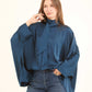 Elegant Tie-Neck Satin Blouse