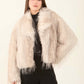 Textured Faux Fur Polyester Coat