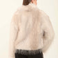 Textured Faux Fur Polyester Coat