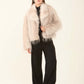 Textured Faux Fur Polyester Coat