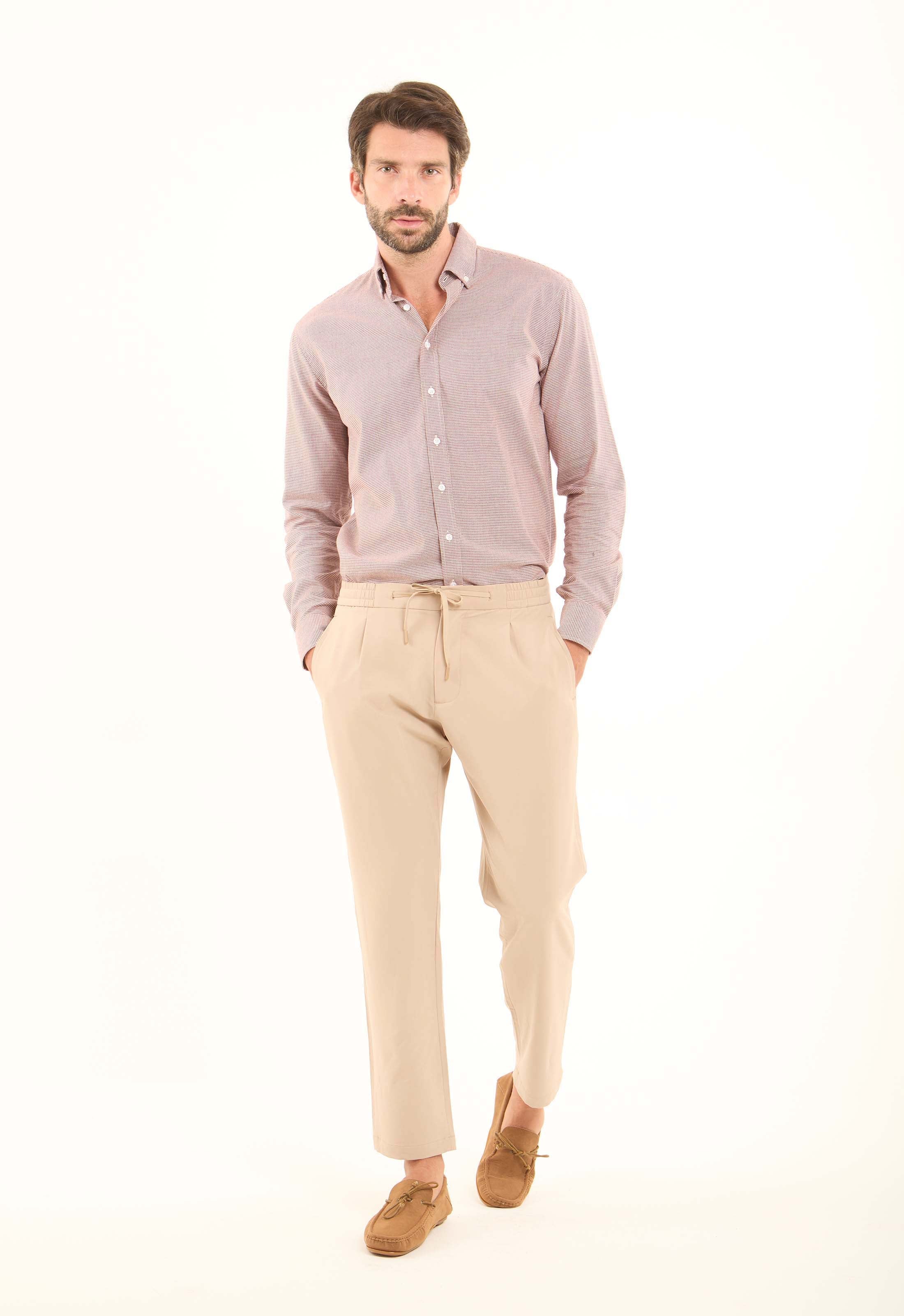 Nylon-Stretch Drawstring Pants