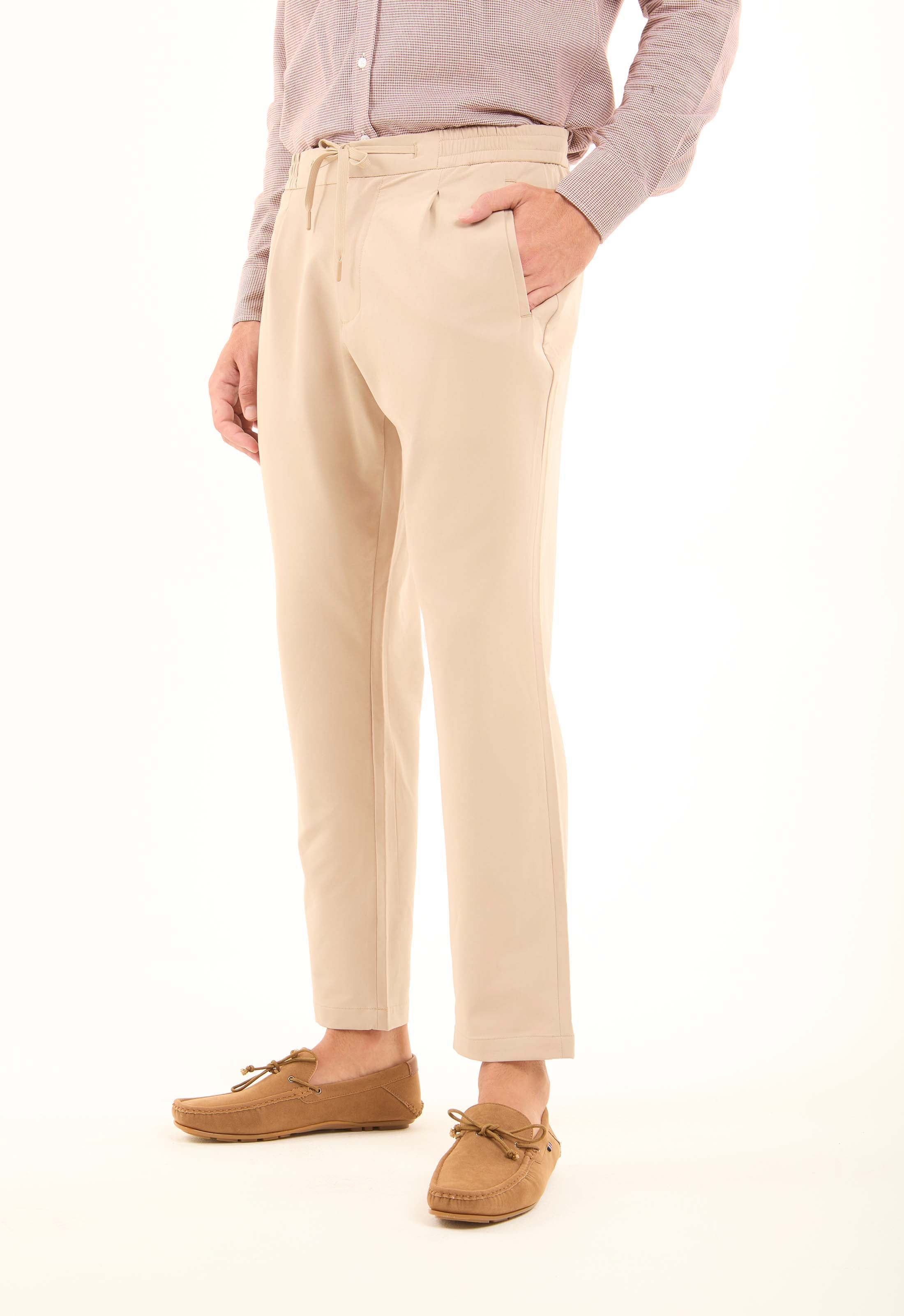 Nylon-Stretch Drawstring Pants