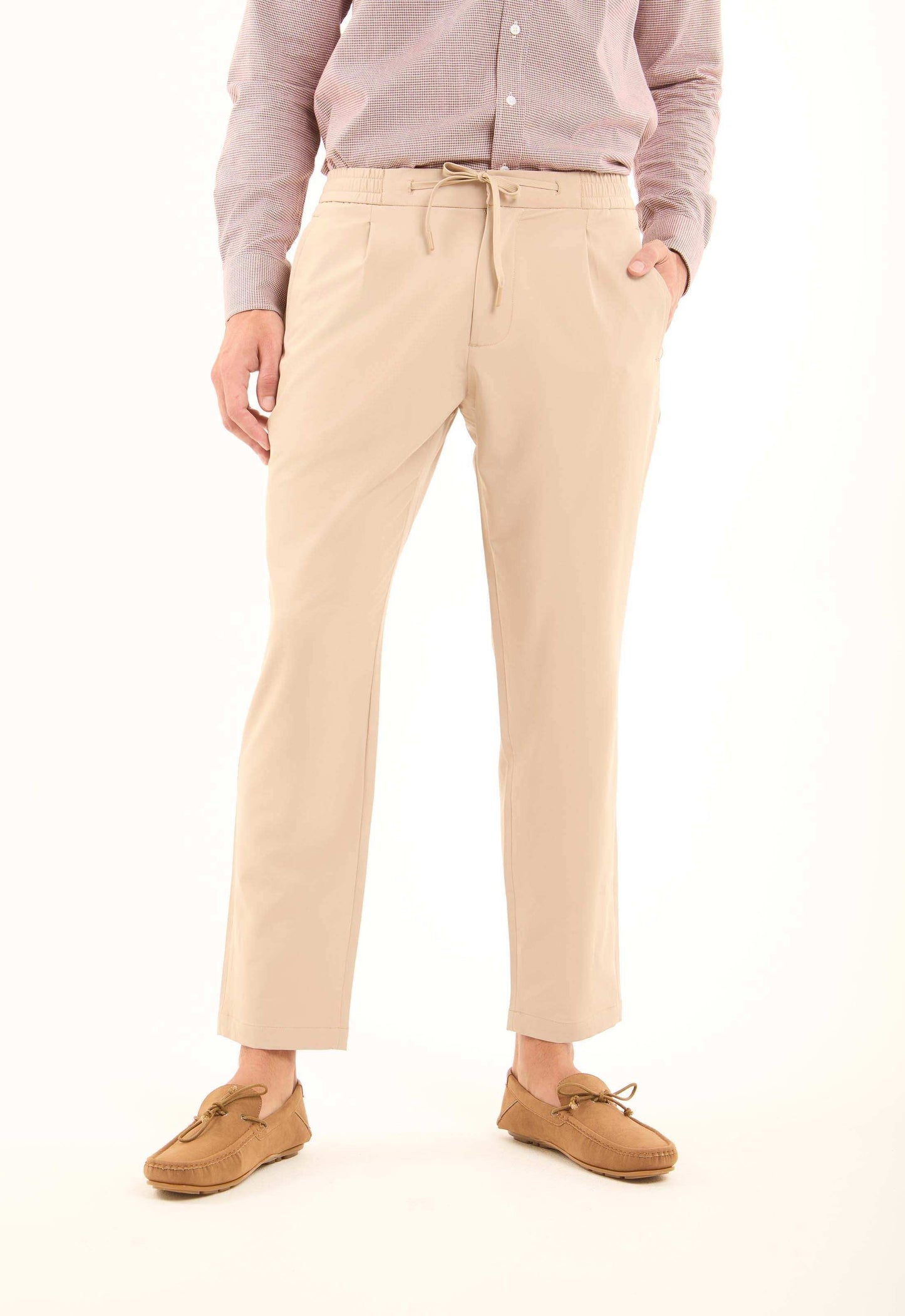 Nylon-Stretch Drawstring Pants