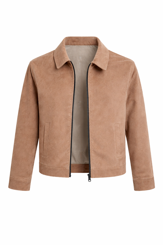 جاكيت بملمس شمواه وسحاب أمامي