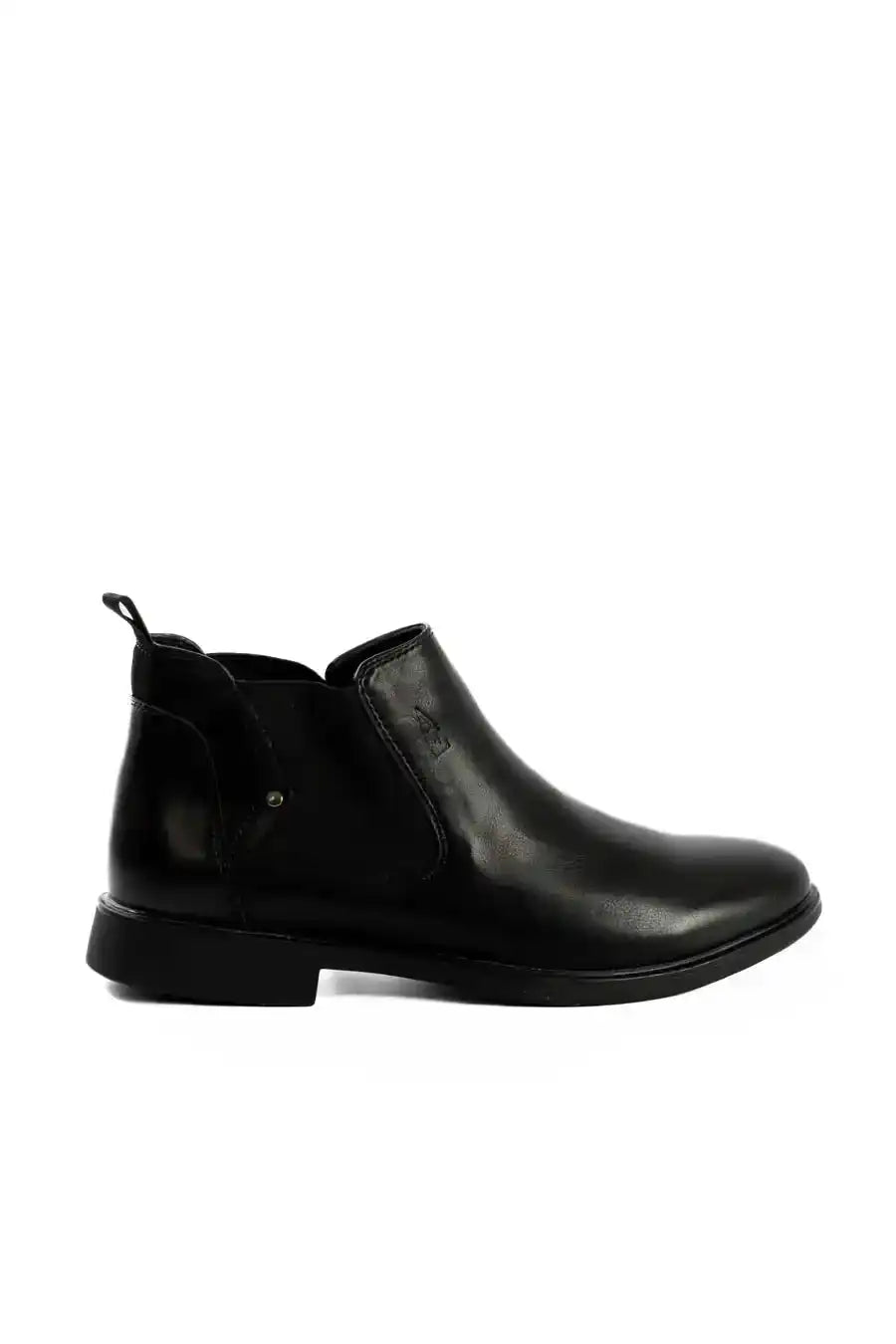 Elegant Leather Slip On Ankle Boots