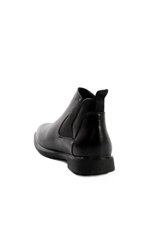 Elegant Leather Slip On Ankle Boots