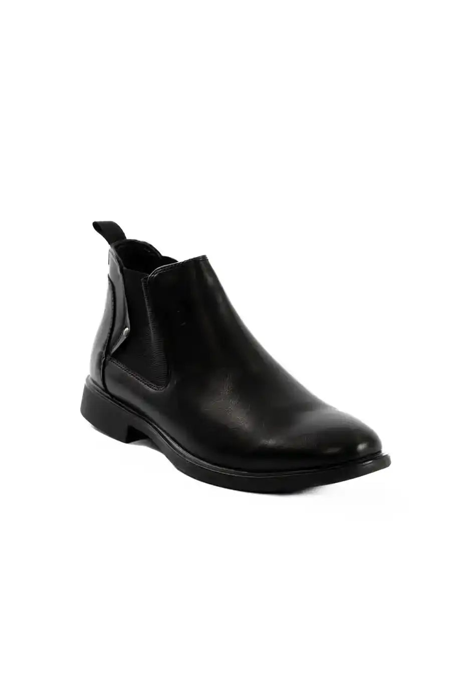 Elegant Leather Slip On Ankle Boots