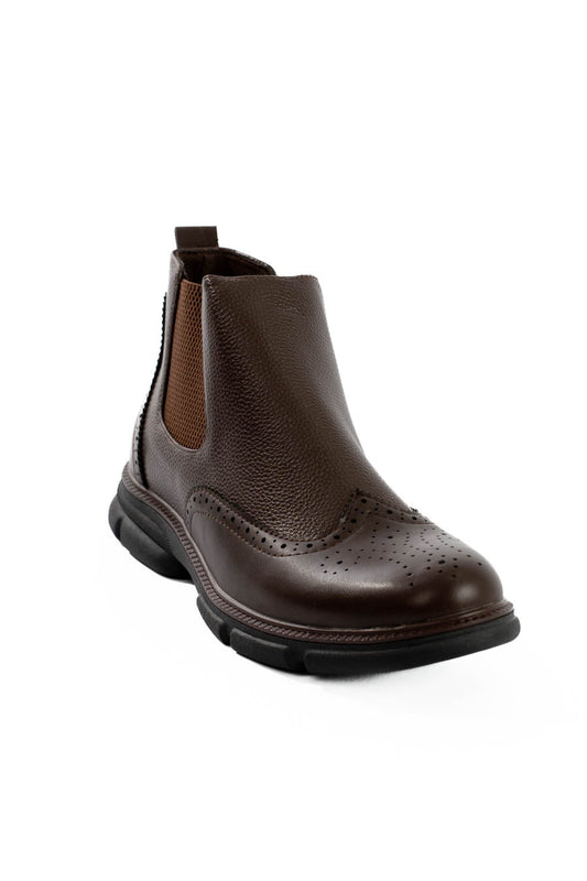 Round Toe Cap Oxford Ankle Boots