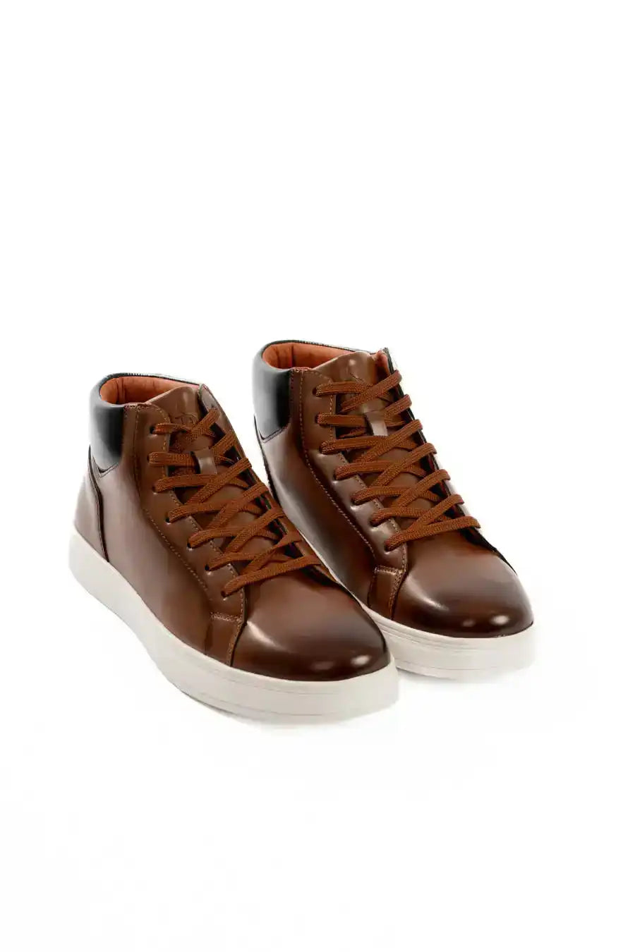 Shiny Leather High-Top Sneakers